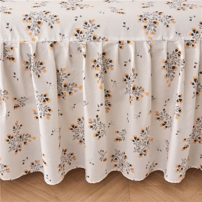 91家纺网 家纺一手货源 找家纺 十个点 2024新款小清新全棉单床裙 大吉大利