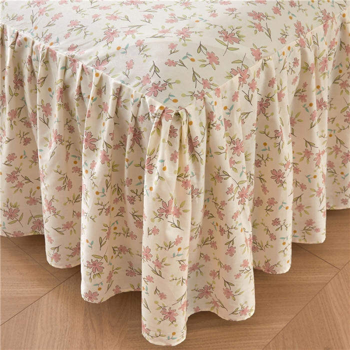 91家纺网 家纺一手货源 找家纺 十个点 2024新款小清新全棉单床裙 点点星愿