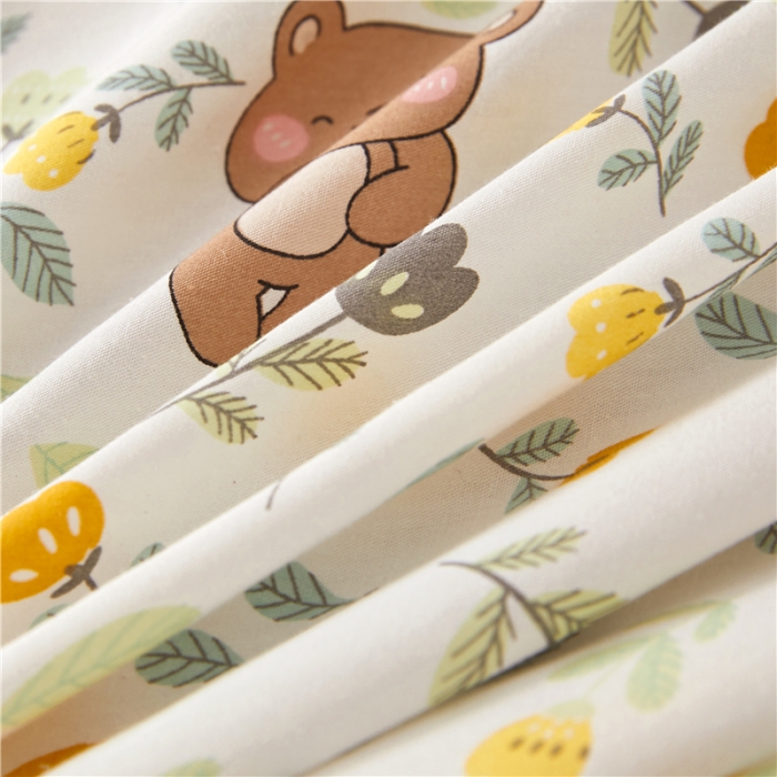 91家纺网 家纺一手货源 找家纺 十个点 2024新款小清新全棉单床裙 朵朵熊