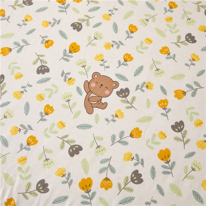 91家纺网 家纺一手货源 找家纺 十个点 2024新款小清新全棉单床裙 朵朵熊