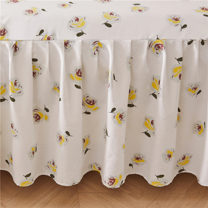 91家纺网 家纺一手货源 找家纺 十个点 2024新款小清新全棉单床裙 随心自在