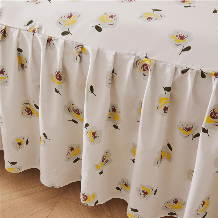 91家纺网 家纺一手货源 找家纺 十个点 2024新款小清新全棉单床裙 随心自在