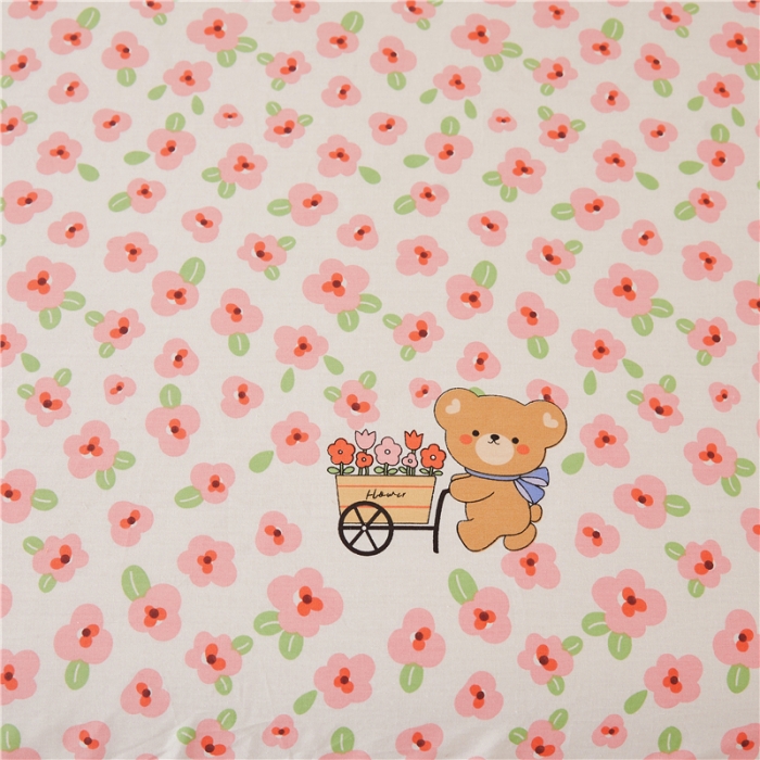 91家纺网 家纺一手货源 找家纺 十个点 2024新款小清新全棉单床裙 园丁熊