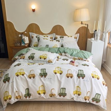 91家纺网 家纺一手货源 找家纺 由丽家纺2025年7月全工艺铂金柔棉印花床单床笠款四件套 被套放缩水 欧拉-米