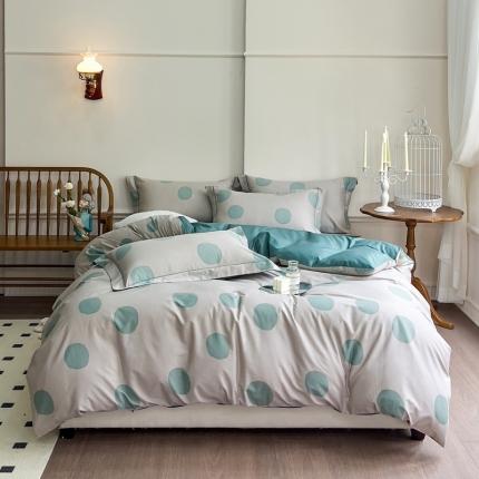 91家纺网 家纺一手货源 找家纺 由丽家纺2025年7月全工艺铂金柔棉印花床单床笠款四件套 被套放缩水 圆妙-绿