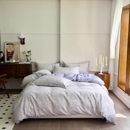 91家纺网 家纺一手货源 找家纺 由丽家纺2025年7月全工艺铂金柔棉印花床单床笠款四件套 被套放缩水 曼盈-紫