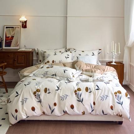 91家纺网 家纺一手货源 找家纺 由丽家纺2025年7月全工艺铂金柔棉印花床单床笠款四件套 被套放缩水 薇语-米