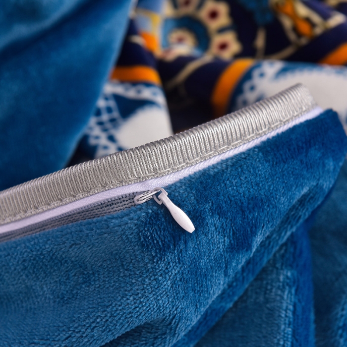 91家纺网 家纺一手货源 找家纺 芯诗曼2025新款8.5斤直播热款高克重牛奶绒法莱绒水晶金貂法莱绒四件套 叶叶相思