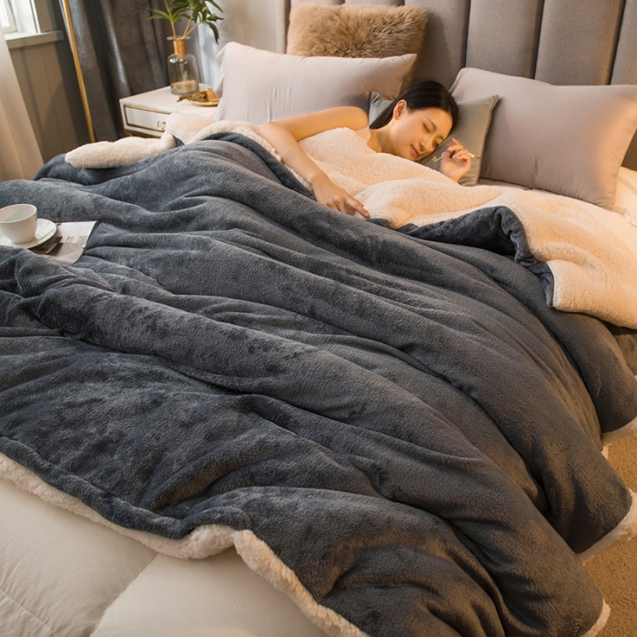 91家纺网 家纺一手货源 找家纺 （总）简爱 2025新款法莱绒羊羔绒多功能被套毯