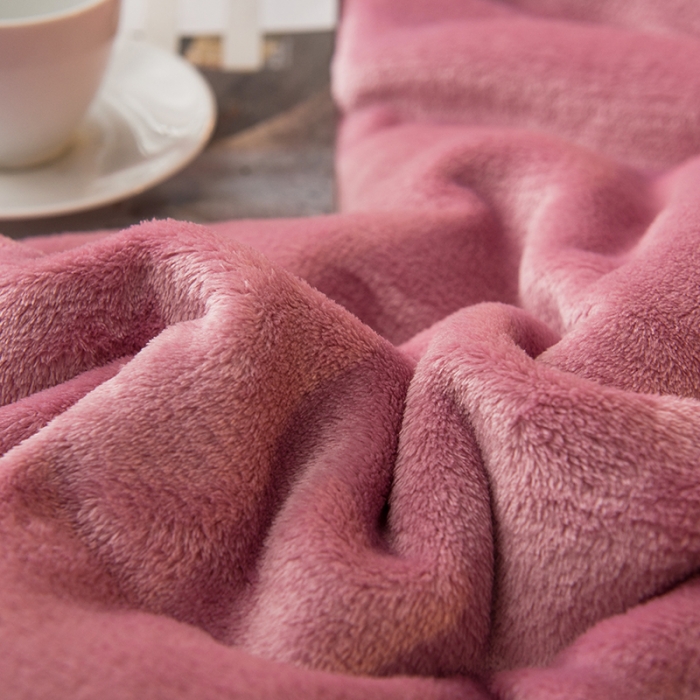 91家纺网 家纺一手货源 找家纺 简爱 2025新款法莱绒羊羔绒多功能被套毯 豆沙