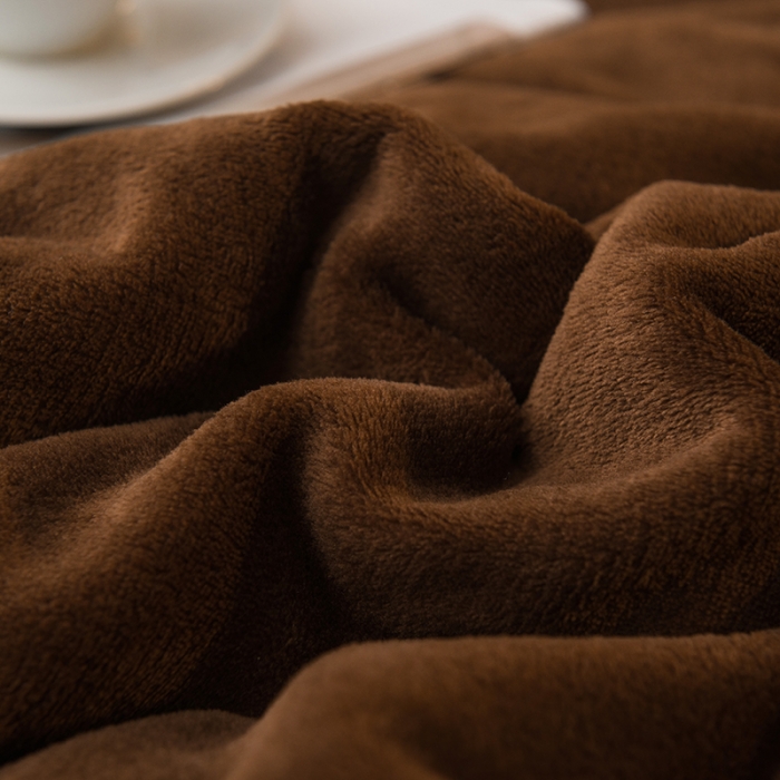 91家纺网 家纺一手货源 找家纺 简爱 2025新款法莱绒羊羔绒多功能被套毯 咖啡