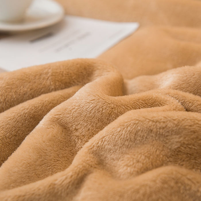 91家纺网 家纺一手货源 找家纺 简爱 2025新款法莱绒羊羔绒多功能被套毯 驼色