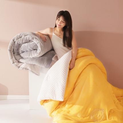 91家纺网 家纺一手货源 找家纺 （总）蓝冰家纺 2023新款冬被牛奶绒绣花豆豆被冬被豆豆绒冬被被子被芯