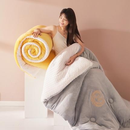 91家纺网 家纺一手货源 找家纺 （总）蓝冰家纺 2023新款冬被牛奶绒绣花豆豆被冬被豆豆绒冬被被子被芯