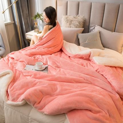 简爱 2025新款法莱绒羊羔绒多功能被套毯 玉色