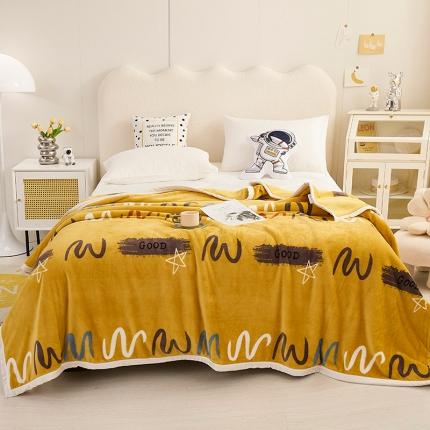 91家纺网 家纺一手货源 找家纺 （总）肖恩毯业 2025新款印花雪貂绒毛毯沙发盖毯午睡毯子