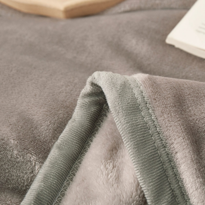 91家纺网 家纺一手货源 找家纺 肖恩毯业 2025新款纯色雪貂绒毛毯沙发盖毯午睡毯子 雪貂-灰色