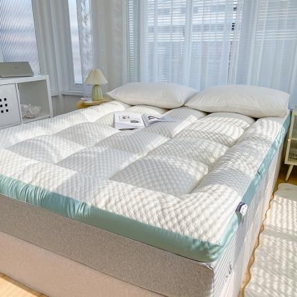 蓝冰2023新款水立方按摩床垫家用榻榻米垫学生宿舍床垫地铺垫背 白拼绿