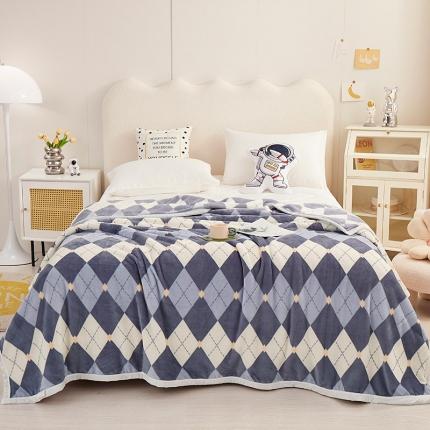 91家纺网 家纺一手货源 找家纺 肖恩毯业 2025新款印花雪貂绒毛毯沙发盖毯午睡毯子 英伦格