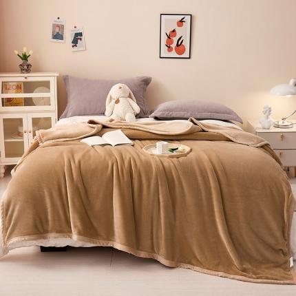 坦客毯业 2023新款纯色雪貂绒毛毯沙发盖毯午睡毯子 雪貂-咖啡