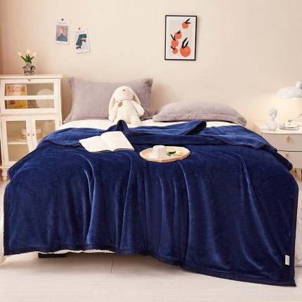 坦客毯业 2023新款印花雪貂绒毛毯沙发盖毯午睡毯子 雪貂-宝蓝