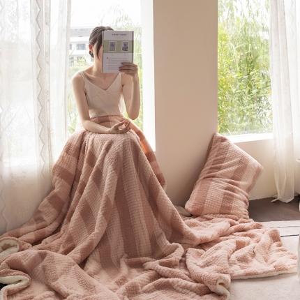 网客 2024新款泰兔绒轻奢毛毯 泰兔绒-粉