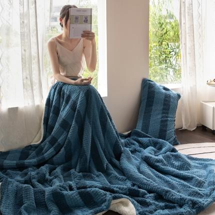 网客 2024新款泰兔绒轻奢毛毯 泰兔绒-蓝