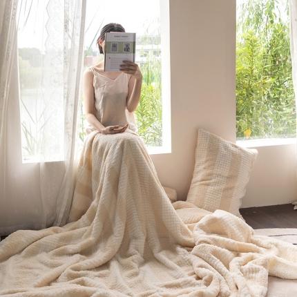 网客 2024新款泰兔绒轻奢毛毯 泰兔绒-米白