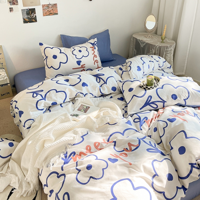 91家纺网 家纺一手货源 找家纺 总麦伦家居 2023新款全棉简约个性北欧系列四件套-第 二组