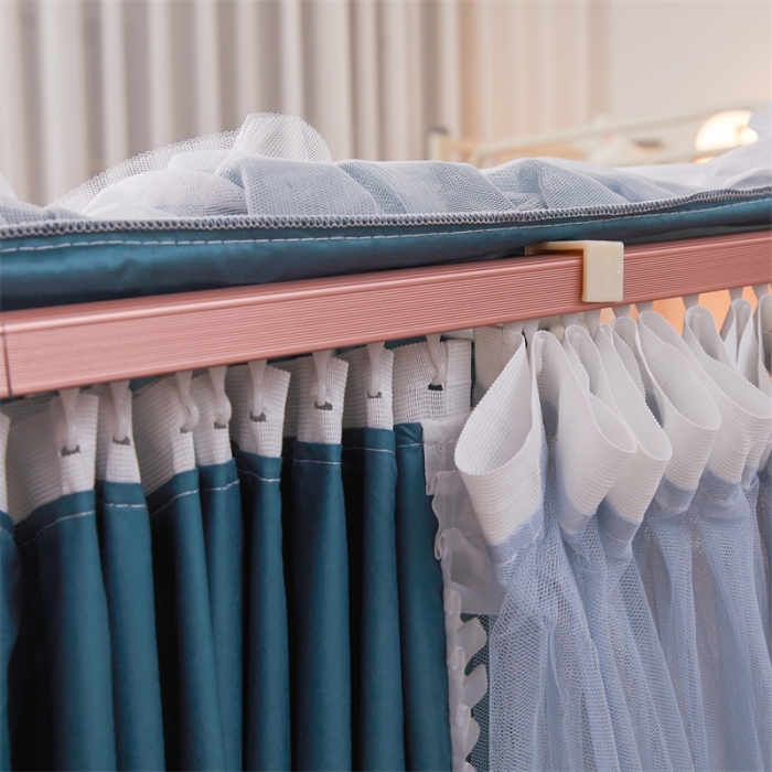 91家纺网 家纺一手货源 找家纺 迪凡保罗 2025新款2323天地杆铝合金导轨涂银强遮光学生蚊帐 海岛蓝