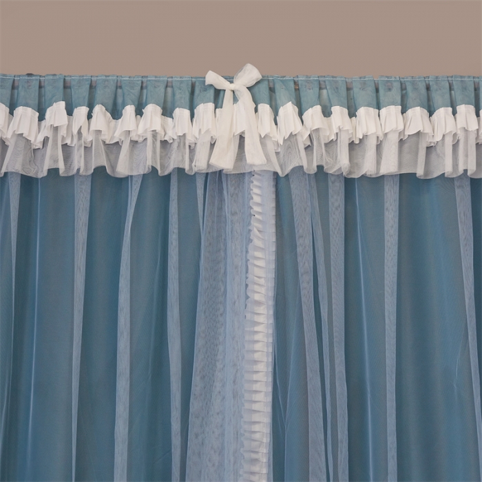 91家纺网 家纺一手货源 找家纺 迪凡保罗 2025新款2323天地杆铝合金导轨涂银强遮光学生蚊帐 海岛蓝