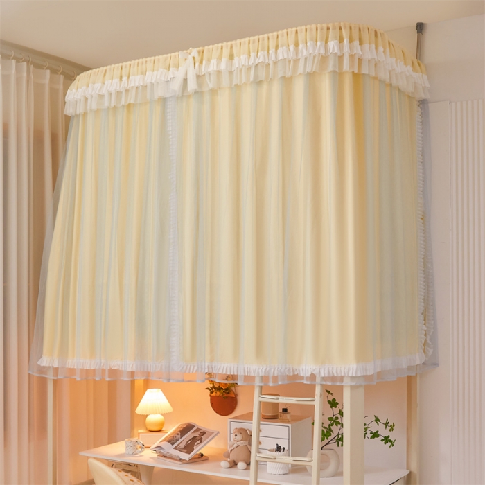 91家纺网 家纺一手货源 找家纺 迪凡保罗 2025新款2323天地杆铝合金导轨涂银强遮光学生蚊帐 黄金叶