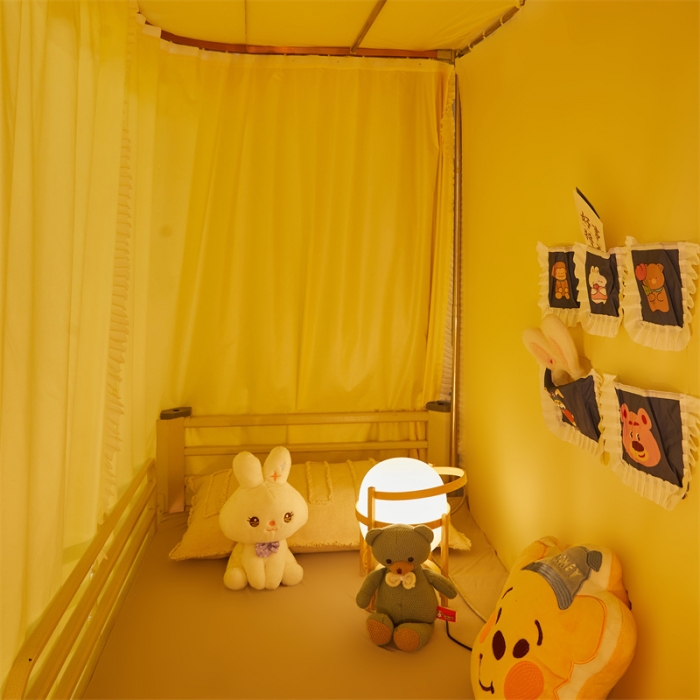 91家纺网 家纺一手货源 找家纺 迪凡保罗 2025新款2323天地杆铝合金导轨涂银强遮光学生蚊帐 黄金叶