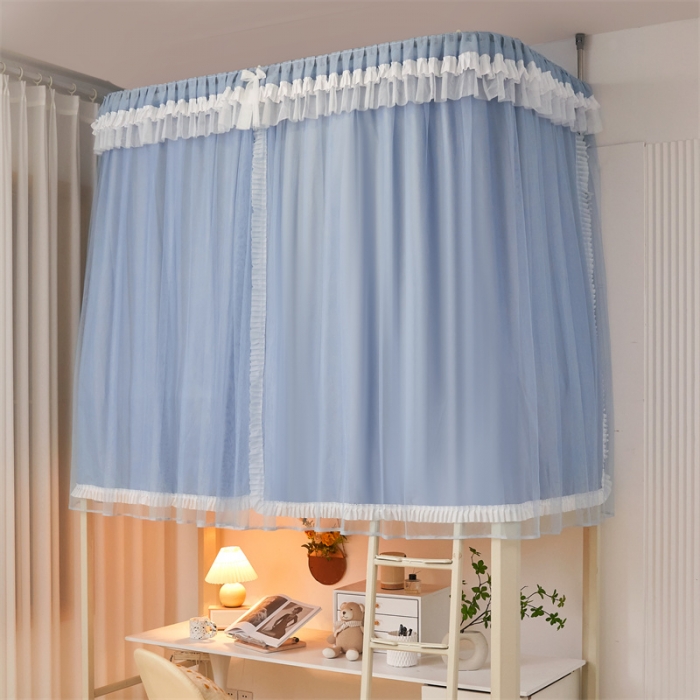 91家纺网 家纺一手货源 找家纺 迪凡保罗 2025新款2323天地杆铝合金导轨涂银强遮光学生蚊帐 浅灰色