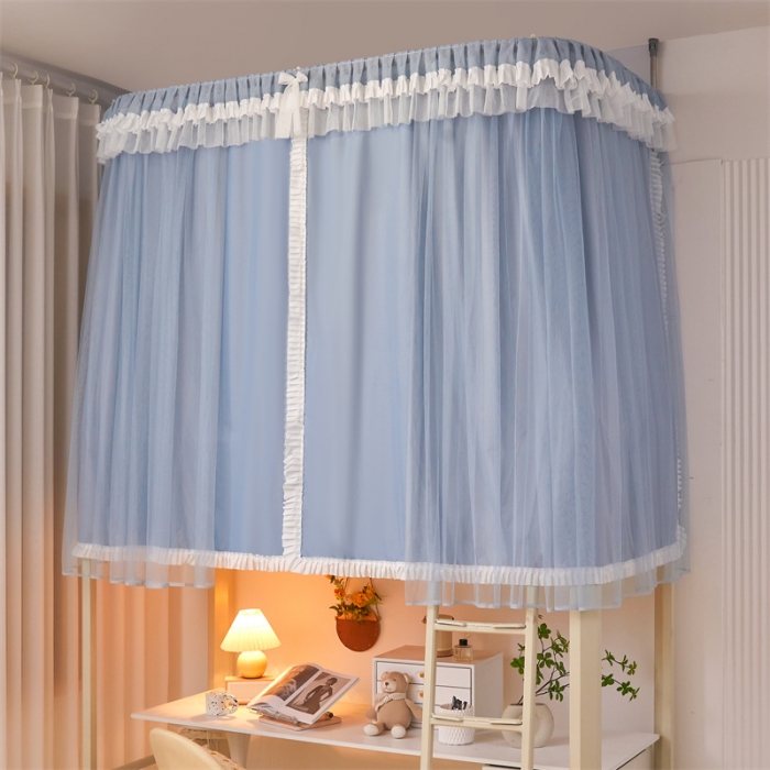 91家纺网 家纺一手货源 找家纺 迪凡保罗 2025新款2323天地杆铝合金导轨涂银强遮光学生蚊帐 浅灰色