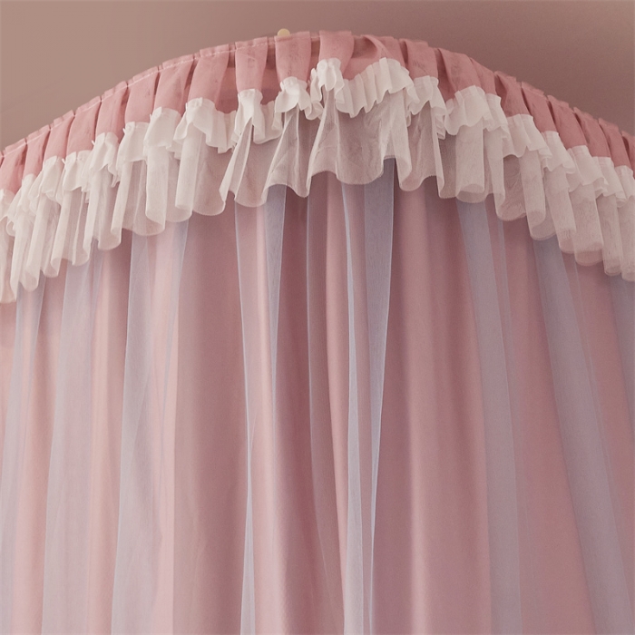 91家纺网 家纺一手货源 找家纺 迪凡保罗 2025新款2323天地杆铝合金导轨涂银强遮光学生蚊帐 樱花粉