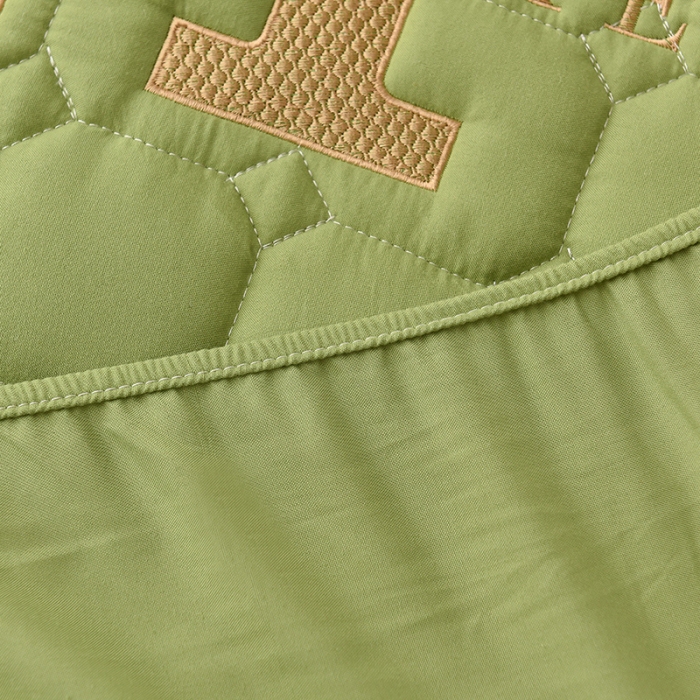 91家纺网 家纺一手货源 找家纺 富威堡家纺 2023新款原棉H标刺绣棉花床笠 刺绣-绿