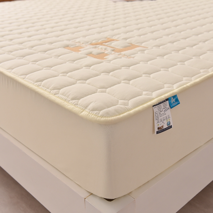 91家纺网 家纺一手货源 找家纺 富威堡家纺 2023新款原棉H标刺绣棉花床笠 刺绣-米白