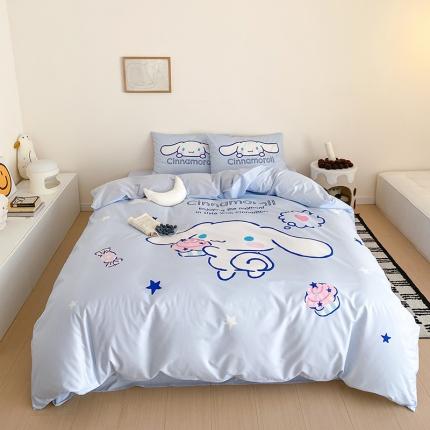 91家纺网 家纺一手货源 找家纺 （总）猪先生 2023新款全棉水洗棉三丽鸥大版卡通印花四件套