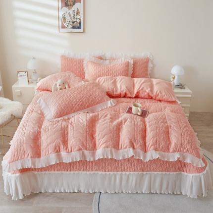 91家纺网 家纺一手货源 找家纺 （总）宜凡 2023新款床盖纯色系列夹棉被套四件套