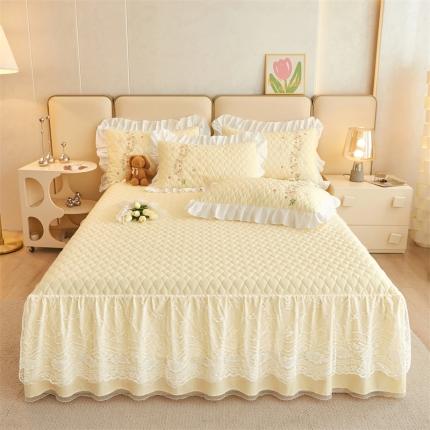 91家纺网 家纺一手货源 找家纺 （总）宜凡 2023新A类云柔棉床笠式床裙三件套