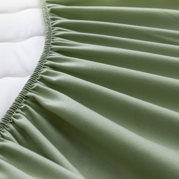 91家纺网 家纺一手货源 找家纺 鑫钰 2023新款亲肤棉新疆棉花原棉床笠床罩床垫保护垫 抹茶绿