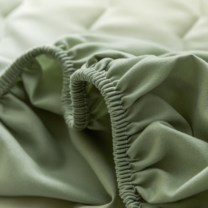 91家纺网 家纺一手货源 找家纺 鑫钰 2023新款亲肤棉新疆棉花原棉床笠床罩床垫保护垫 抹茶绿