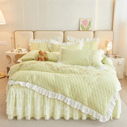 91家纺网 家纺一手货源 找家纺 （总）宜凡 2023新款A类云柔棉床笠式床裙四件套