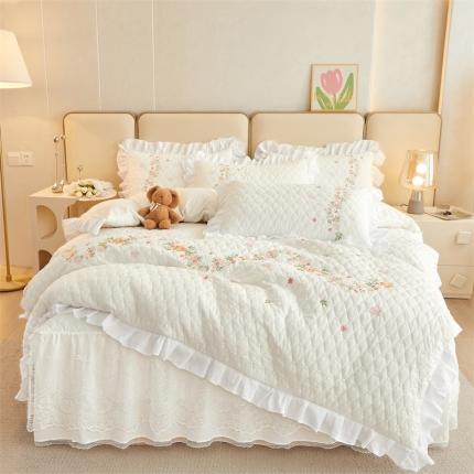 91家纺网 家纺一手货源 找家纺 （总）宜凡 2023新款A类云柔棉床笠式床裙四件套