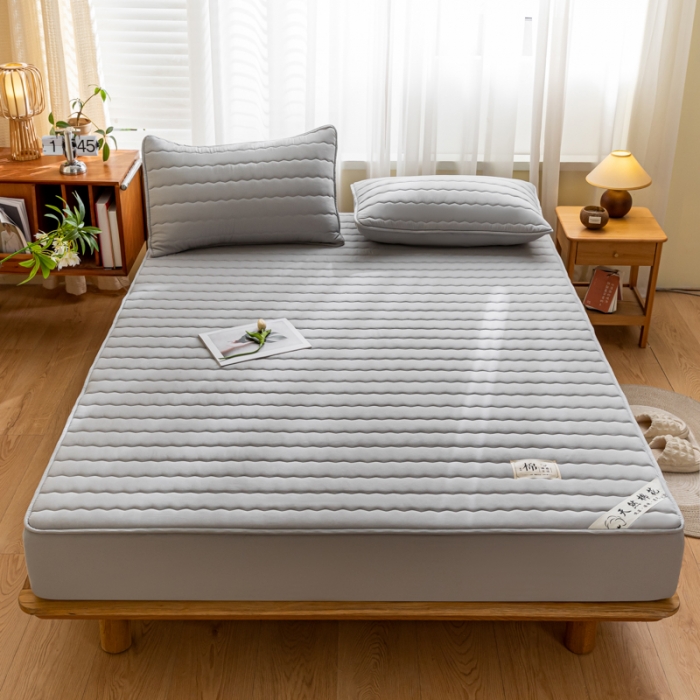 91家纺网 家纺一手货源 找家纺 鑫钰 2023新款亲肤棉新疆棉花原棉床笠床罩床垫保护垫 雅致灰