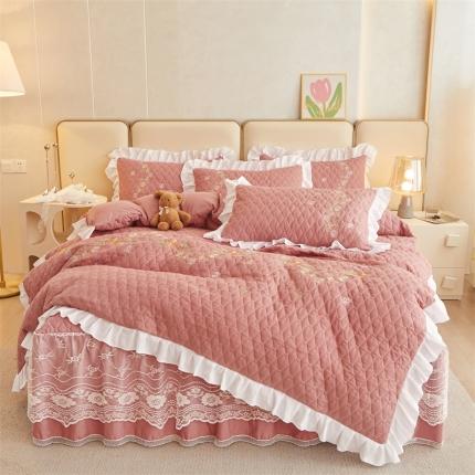 91家纺网 家纺一手货源 找家纺 （总）宜凡 2023新款A类云柔棉床笠式床裙四件套