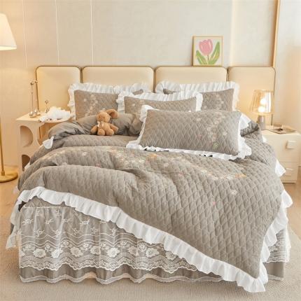 91家纺网 家纺一手货源 找家纺 （总）宜凡 2023新款A类云柔棉床笠式床裙四件套