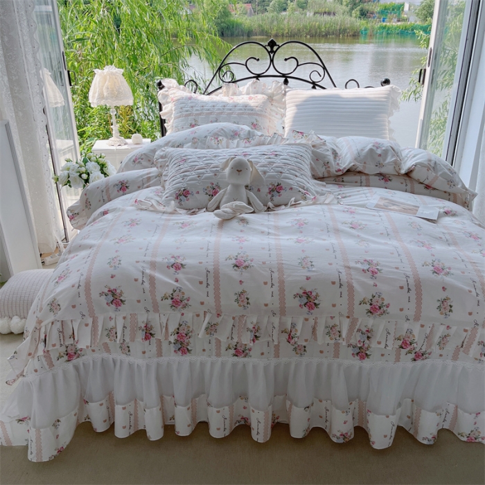 91家纺网 家纺一手货源 找家纺 菊上 2023秋冬新款欧根纱系列单品床盖 艾莎