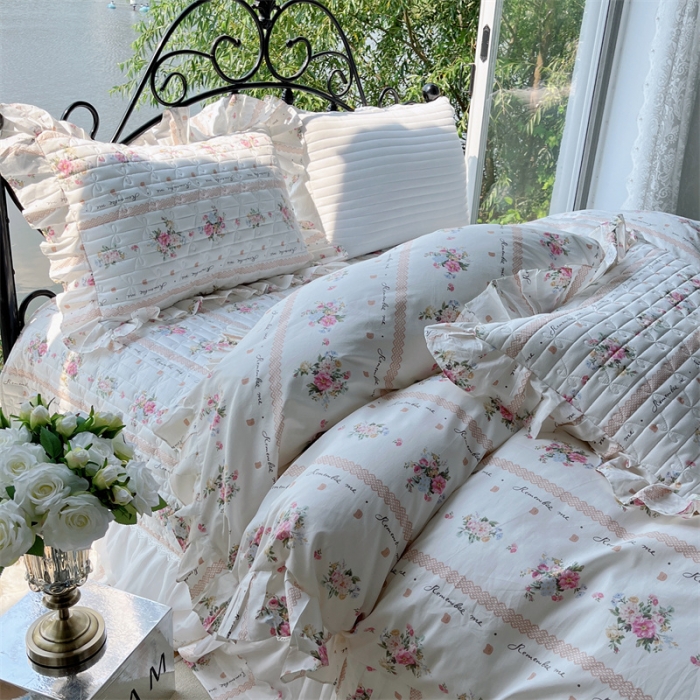 91家纺网 家纺一手货源 找家纺 菊上 2023秋冬新款欧根纱系列单品床盖 艾莎